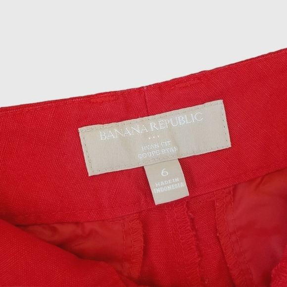 Banana Republic Red Cotton Linen Shorts in Size 6 - Picture 5 of 5